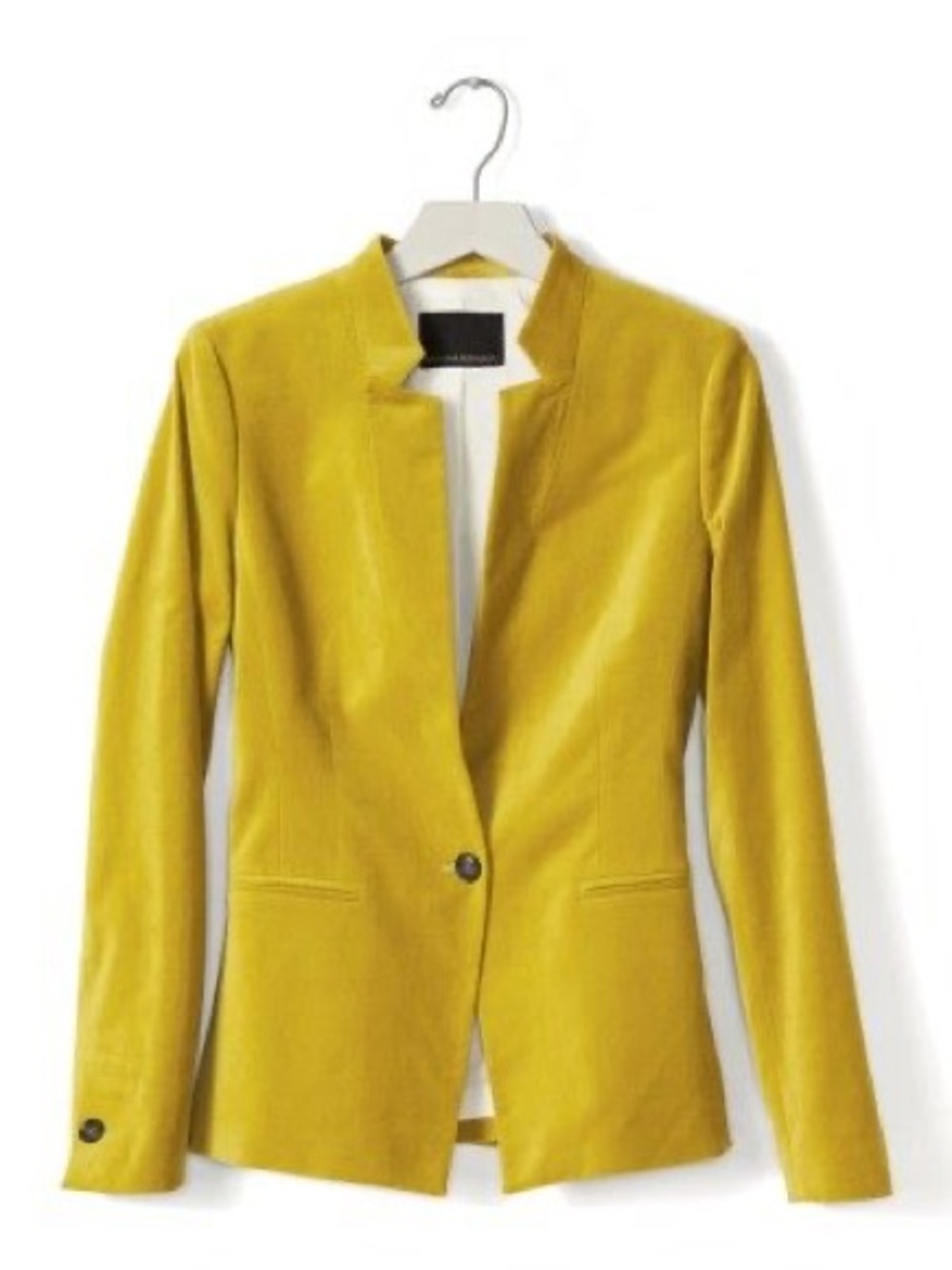Banana Republic Classic Mustard Yellow Blazer Size 2 Preppy Academia Office Work